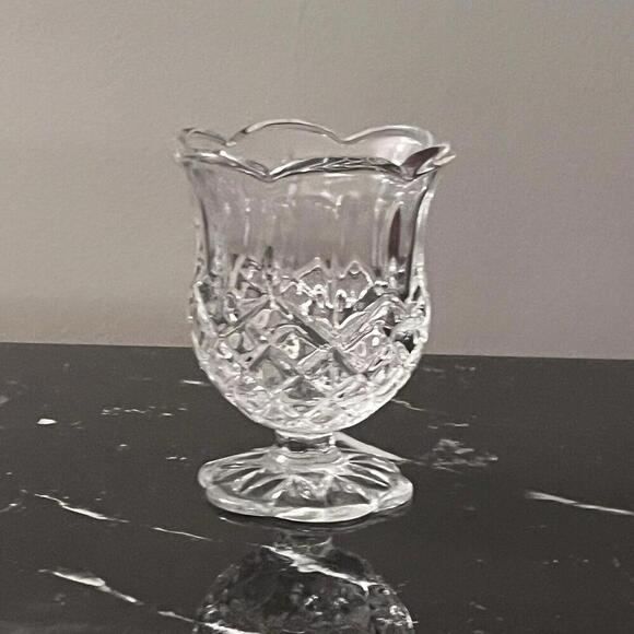Vintage Homco Diamond pattern Glass Tulip Candle Votive Holder 4inch Tall. - Picture 1 of 9